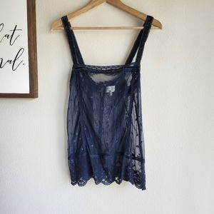 Elegant Navy Lace Camisole